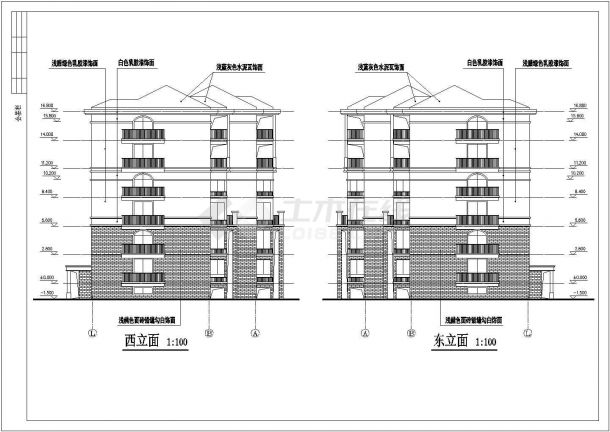 某地六层异形柱框架结构住宅楼建筑结构全套图纸-图一