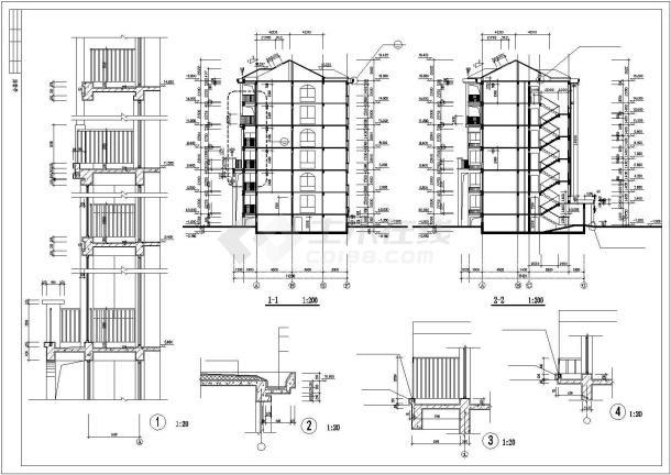 某地六层异形柱框架结构住宅楼建筑结构全套图纸-图二