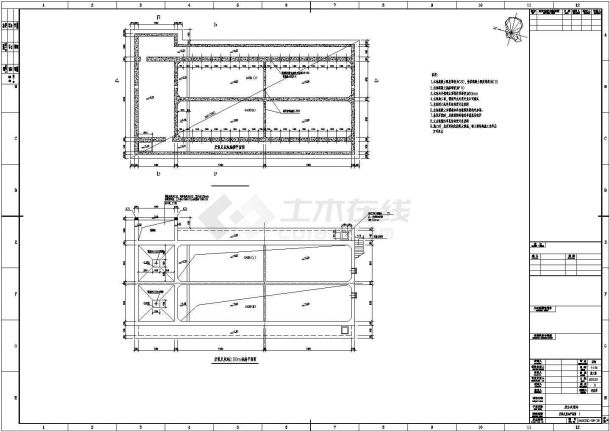 废水处理站厌氧反应池结构设计施工图-图一
