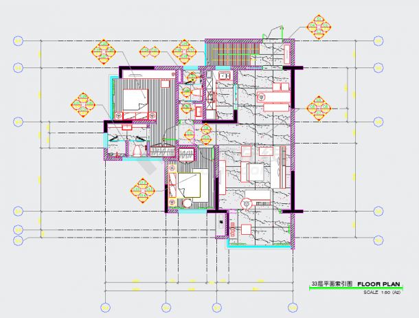【广东】小户型两居室样板房室内装修施工图-图二