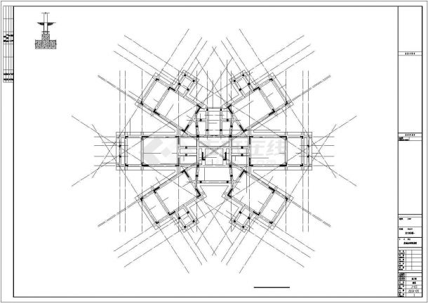 海南米字型五层框剪结构高级公寓结构施工图-图一