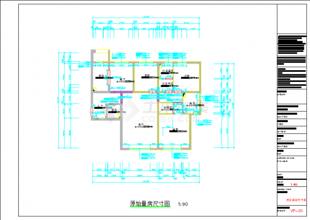 新古典主义风格三居室室内报审施工图-图一