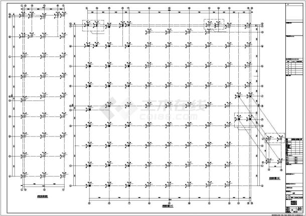 二层框架结构学生食堂结构设计施工图-图二