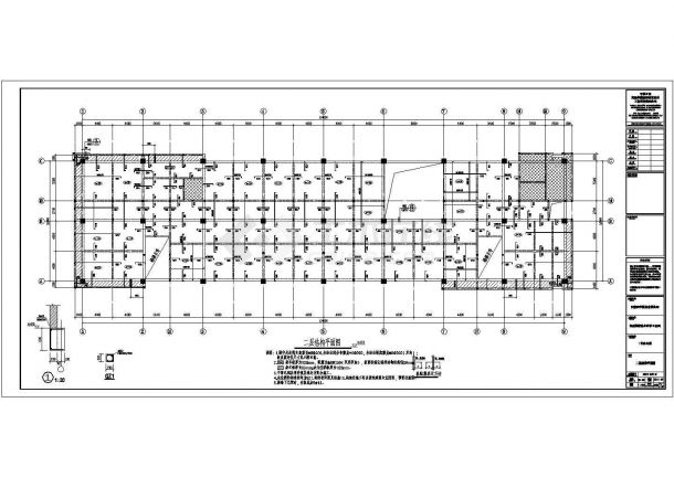 某地6层钢砼框架办公楼结构施工图-图二
