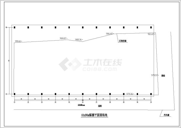 某企业煤堆料棚网架屋顶结构施工图纸-图二