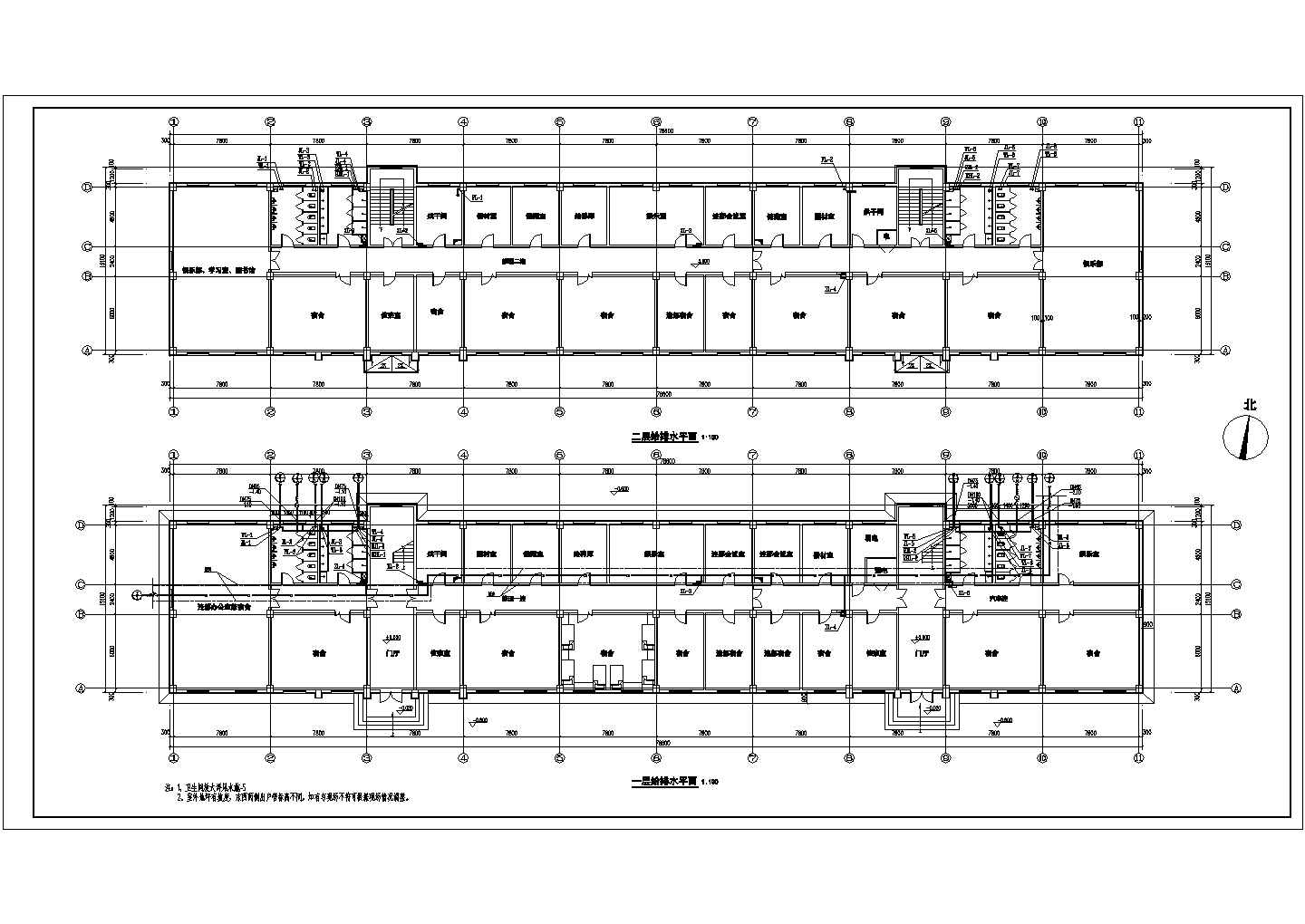【辽宁】某四层宿舍楼给排水设计施工图