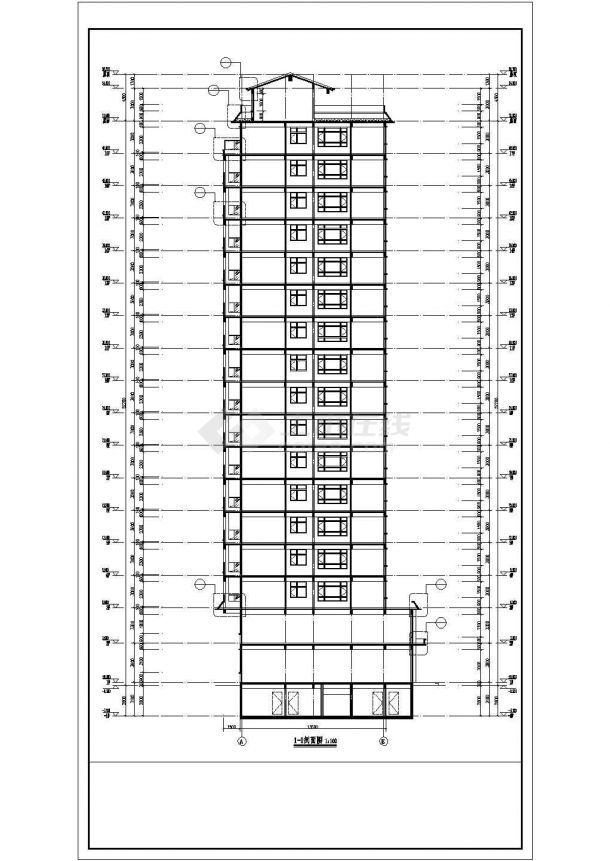 17层中式风格住宅楼及单体建筑设计施工图-图二
