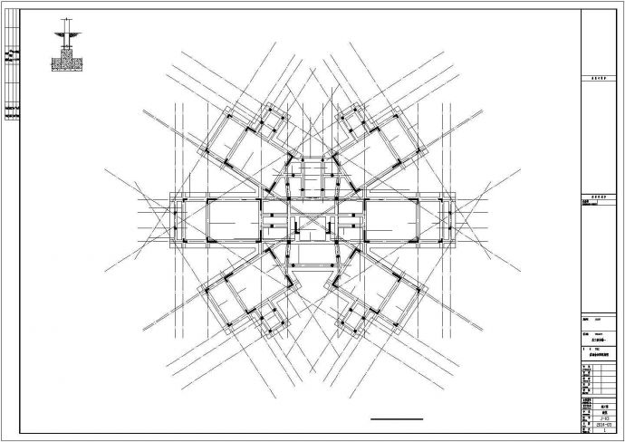 米字型五层框剪结构高级公寓结构施工图_图1