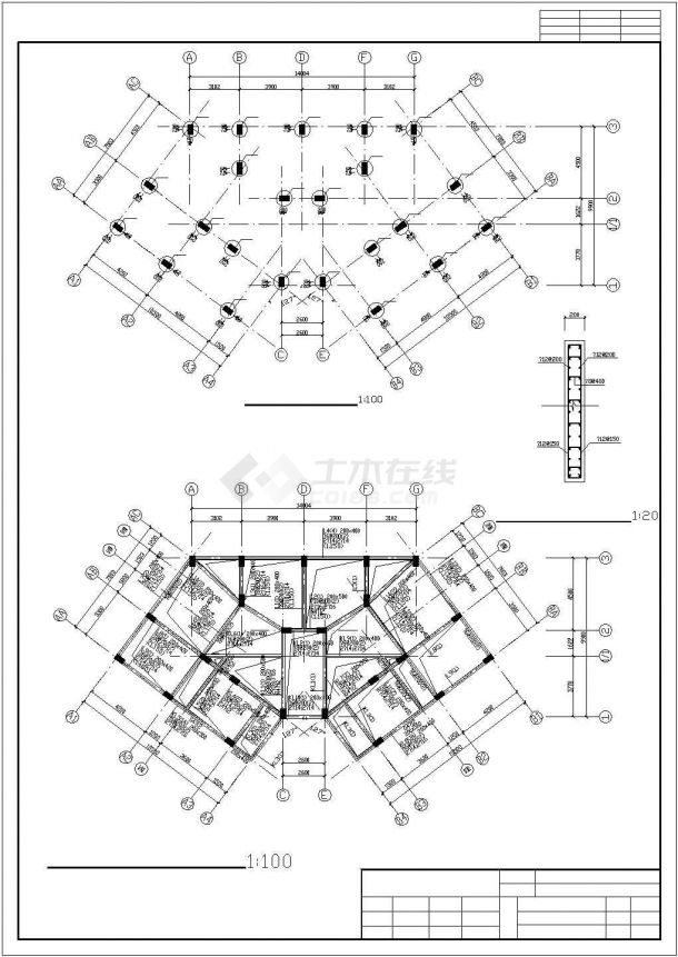 六层框架结构棚户区改造住宅结构施工图-图一