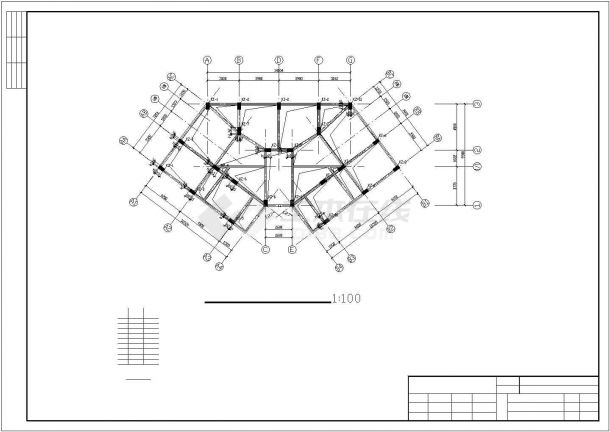 六层框架结构棚户区改造住宅结构施工图-图二