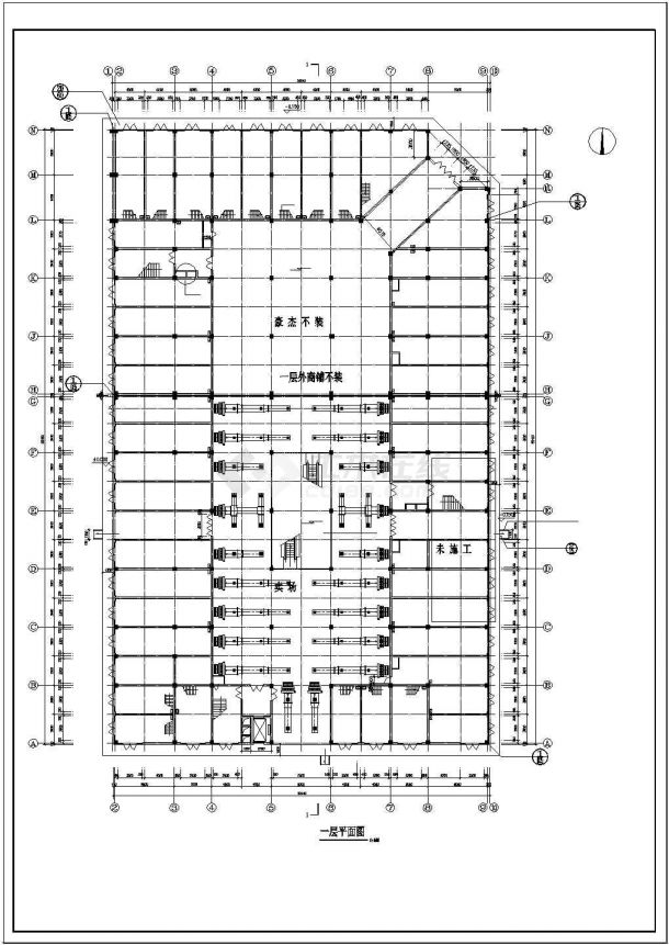 【湖北】多层商场建筑空调通风系统设计施工图（风冷模块机组）-图一