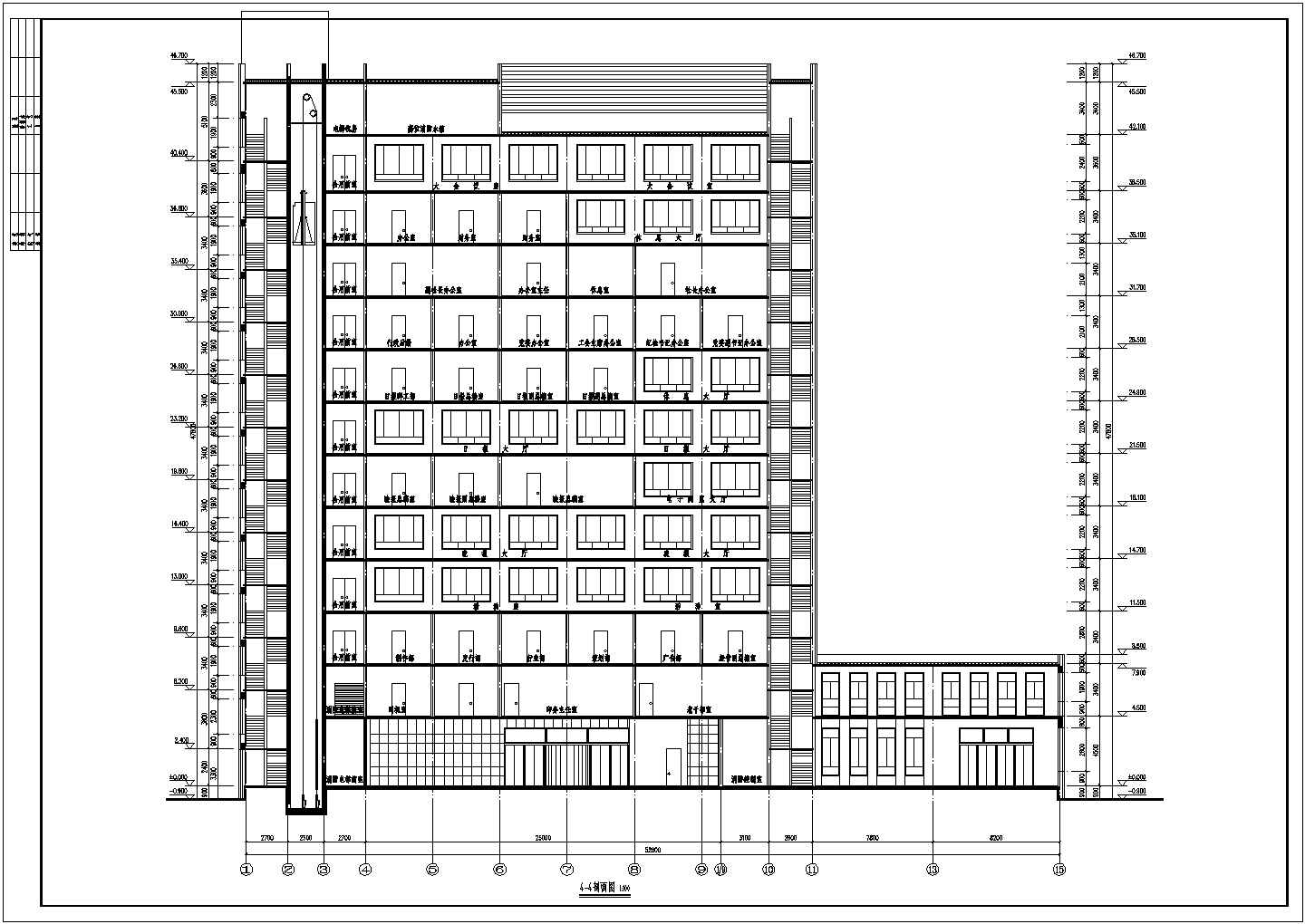 某地12层框剪结构办公楼建筑设计方案图