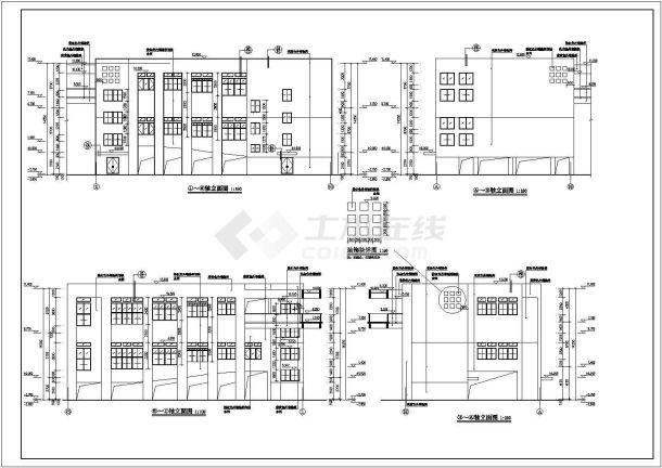 某学校3层楼框架结构阶梯教室建筑施工图-图一