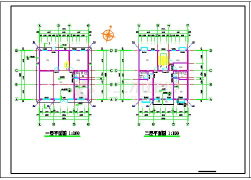 砌体结构三层半民房建筑设计施工图-图二