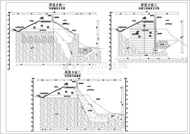 【重庆】某市的防洪提防结构设计图纸-图二