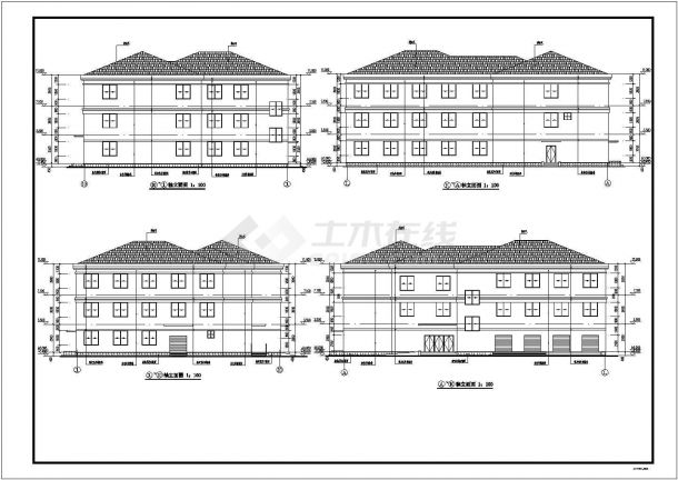 某3层框架结构卫生院建筑设计施工图-图一