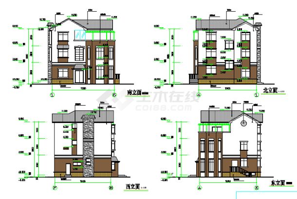 三层半砖混结构经典农民自建别墅建筑施工图-图一