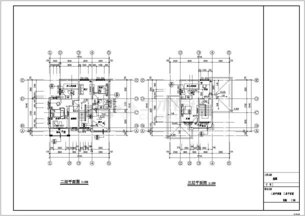 3层砖混结构自建房别墅建筑施工图-图二