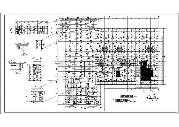 六层框架结构酒店结构设计施工图纸-图一