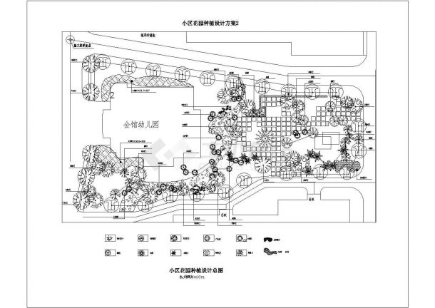 某小区园林景观规划设计植物配置图-图二