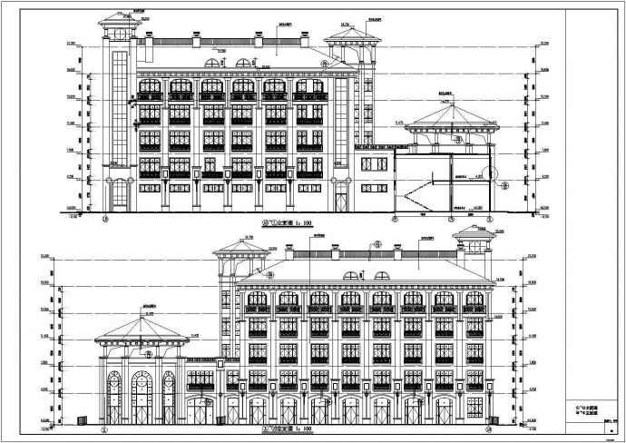 经典欧式风格多层办公楼建筑施工图纸_图1