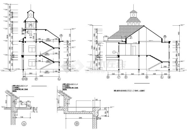 【如皋市】二层山庄会馆建筑设计图纸-图一