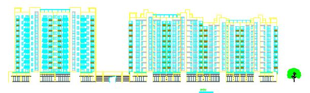 某小区高层住宅楼建筑设计图纸，含户型图-图一