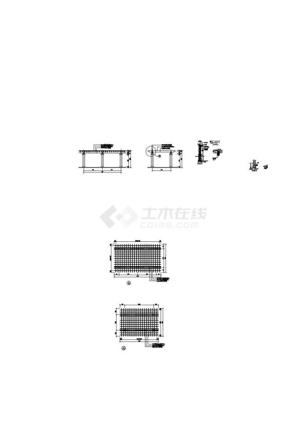 带有樟木花架梁的景观花架施工详图-图一