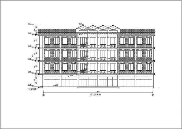 某地4层框架结构超市用房建筑设计扩初图_图1