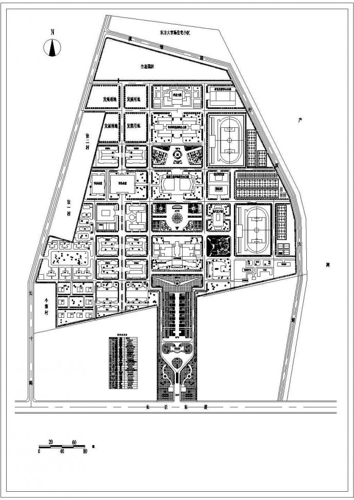 某工程大学校园绿化图纸_图1