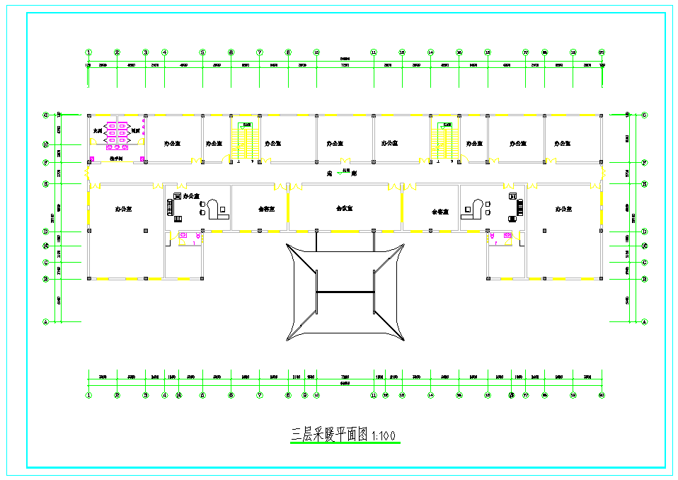 【河南】行政办公大楼空调通风及防排烟系统设计施工图（变频多联机空调系统）