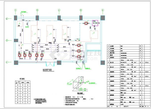 地暖热泵机房的平面图和系统图（附设计规范）-图一