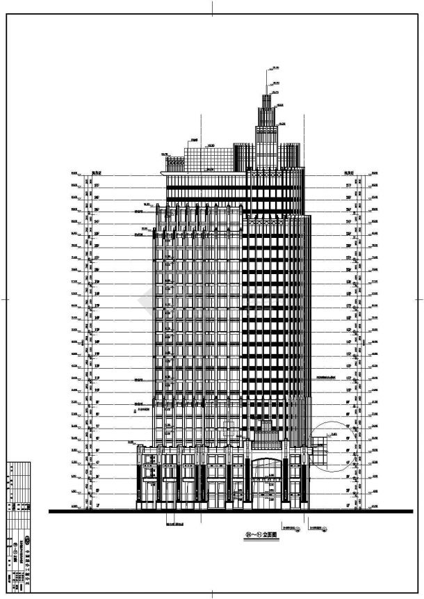 【浙江】27层现代风格商业办公楼建筑设计施工图-图一