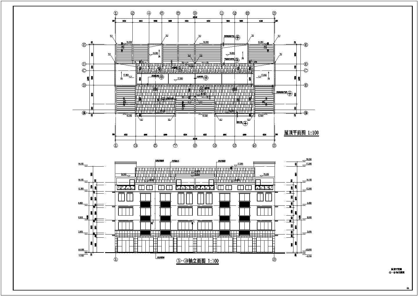 框架结构四层半居民安置房建筑设计图