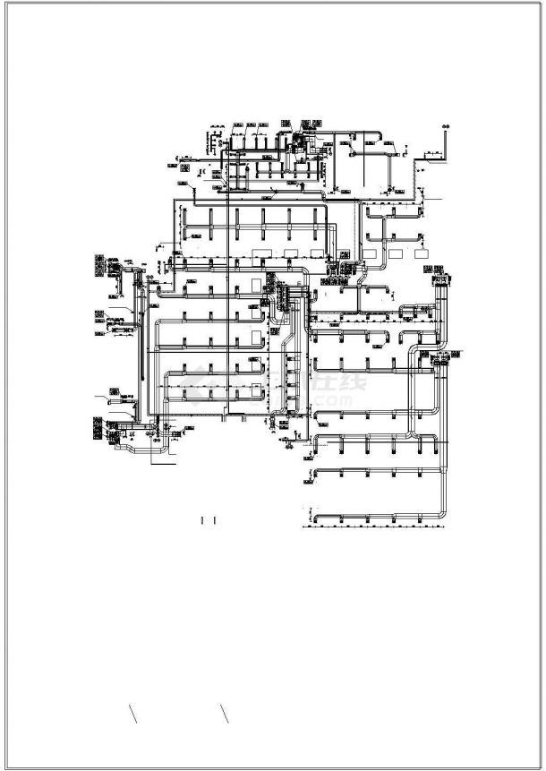 【安徽】多层文化建筑空调通风排烟系统设计施工图（含机房图）-图一