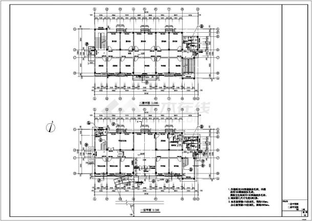 某多层框架结构办公用房建筑施工图-图二