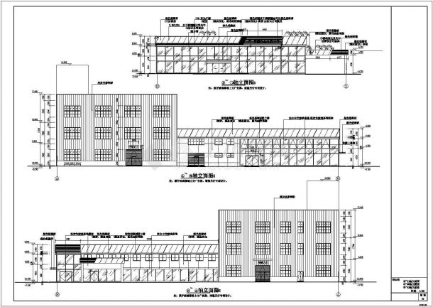 某地三层汽车4S店建筑设计施工图-图一