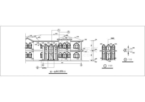 某地区2层框架结构别墅建筑方案图-图二