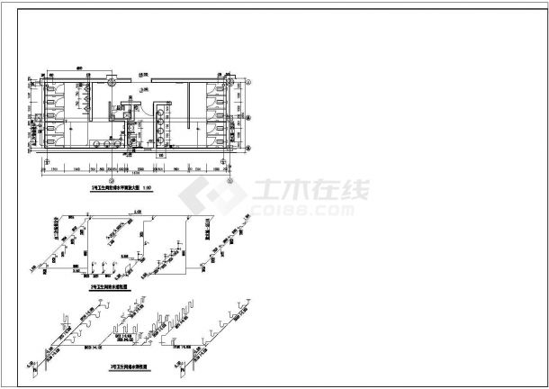 某机场B#航站楼远机位候机厅给排水CAD施工图-图一