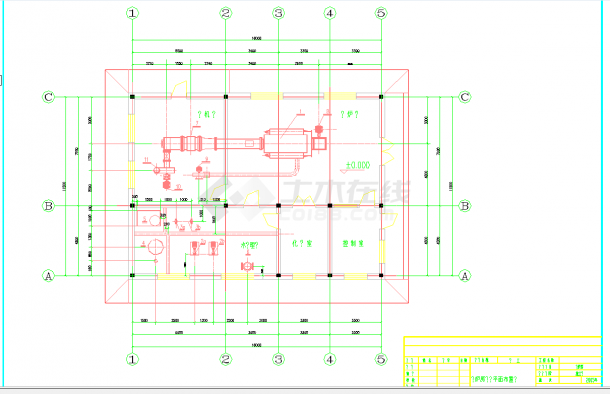 某地锅炉房设计方案CAD图纸-图一