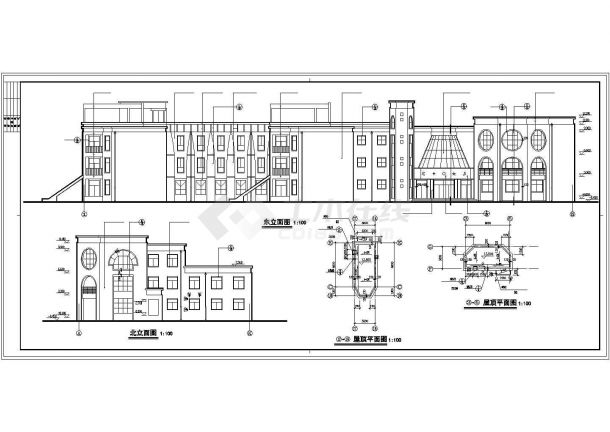 三层现代风格市级幼儿园教学楼设计施工图-图二