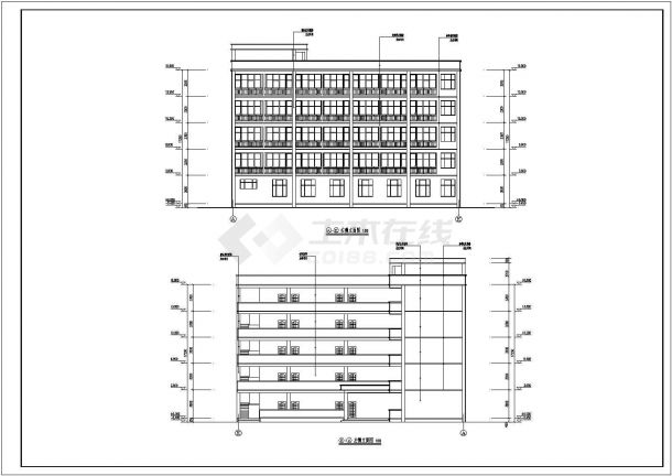 普洱市某厂5层钢框架结构综合楼建筑施工图-图一