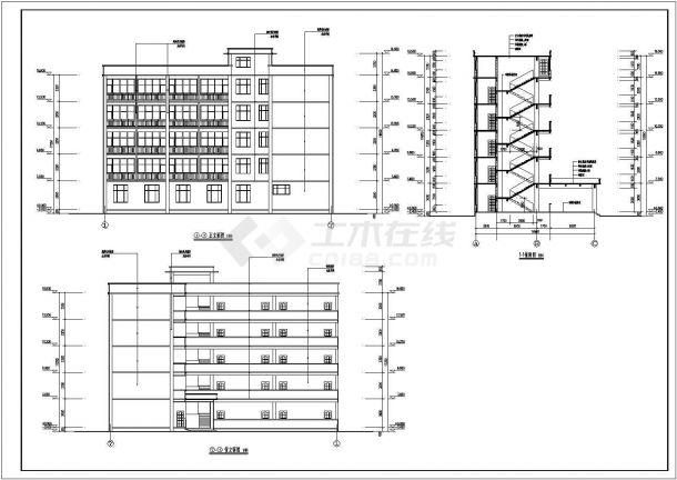 普洱市某厂5层钢框架结构综合楼建筑施工图-图二