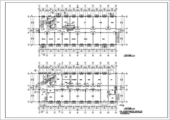 某工业厂区多层办公建筑施工图，含设计说明_图1