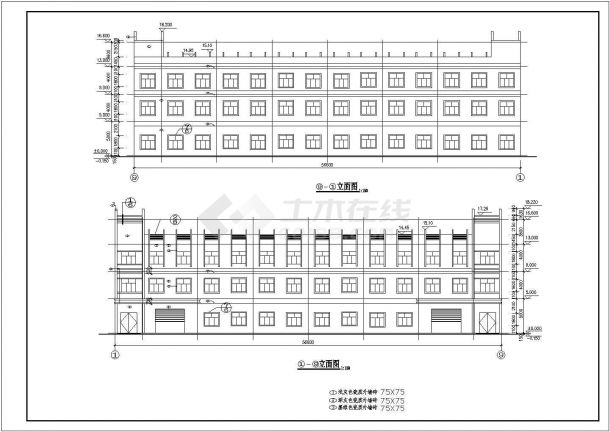 广东某三层框架结构通用厂房建筑施工图-图一