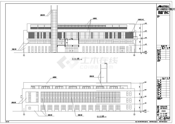 某地3层框架结构大学生活动中心全套建筑及结构施工图-图一