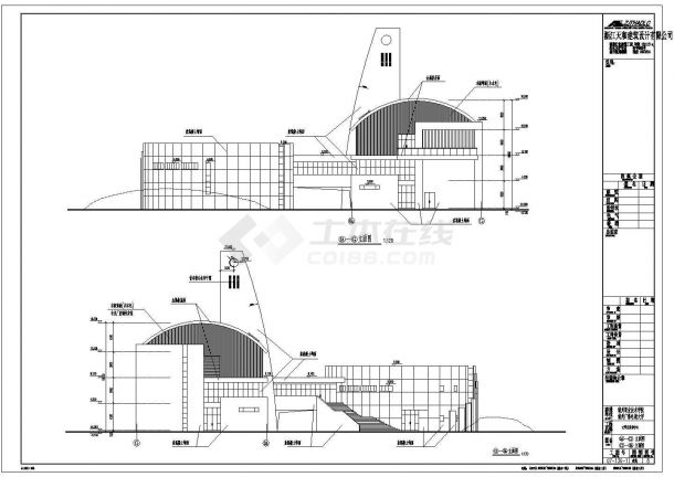 某地3层框架结构大学生活动中心全套建筑及结构施工图-图二