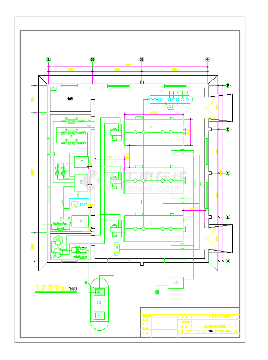 某地某纺织厂供热锅炉房工艺设计CAD图纸-图一