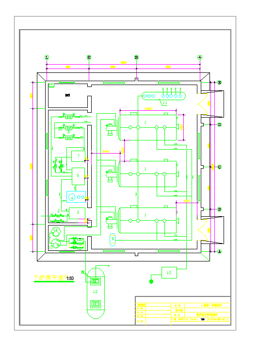某地某纺织厂供热锅炉房工艺设计CAD图纸_图1