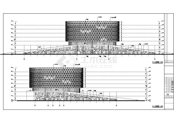 【湖北省】某地某大学图书馆建筑设计施工图-图二